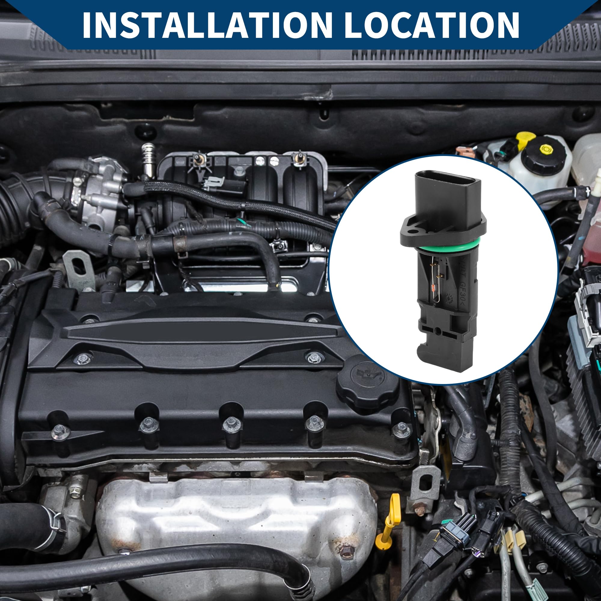 Luftmassenmesser Für VW Golf Jetta Beetle 1.8T 1 Stück | 06A906461L, Schwarz, Kunststoff Und Metall, Pin-Nummer 5, Für Audi A4 TT, Langlebig, Direkter Ersatz