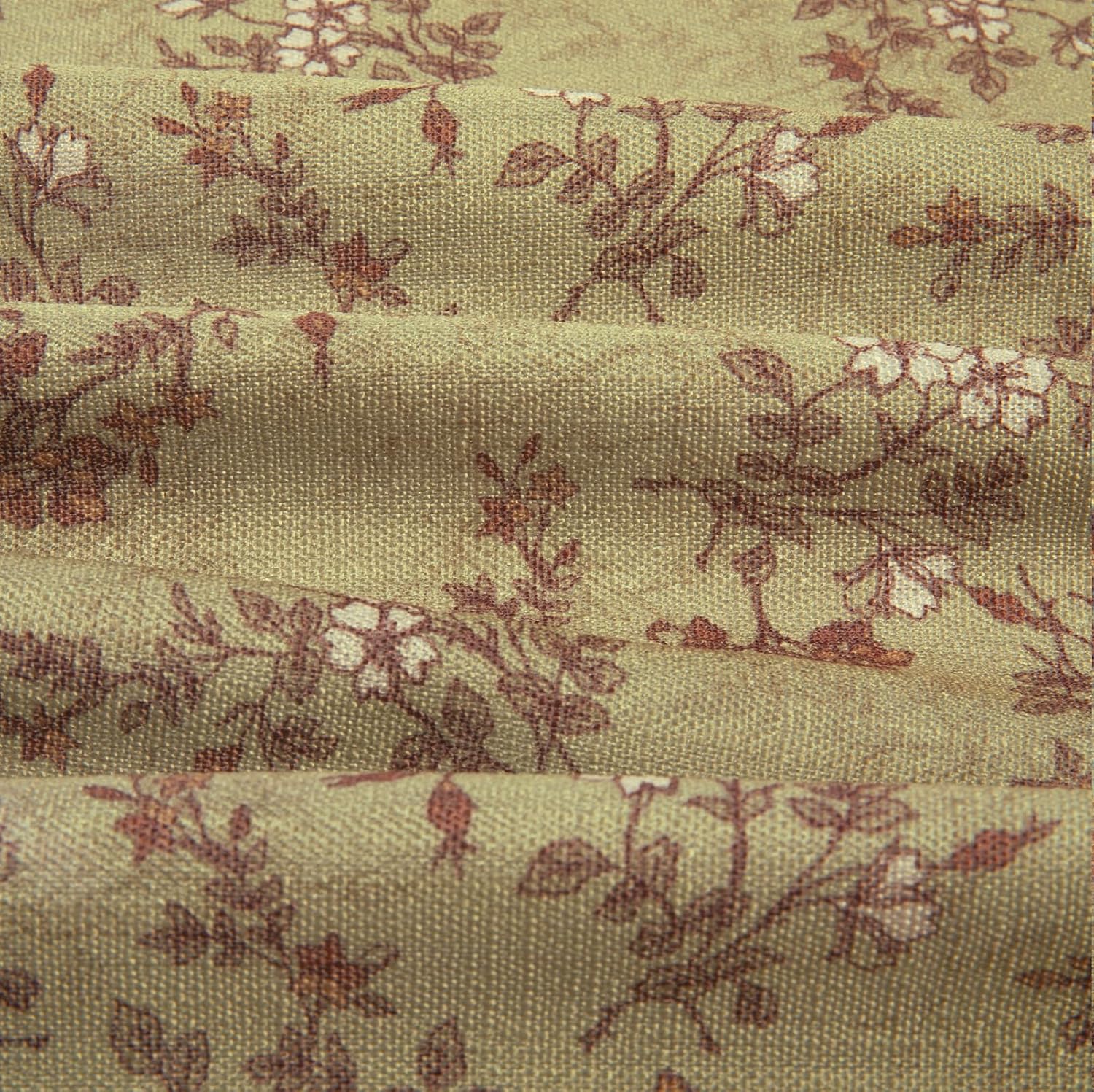TWOPAGES Pinch Pleat Floral Curtain 84 Inch Long Blackout Drape Linen Textured Printed Curtain for Kitchen Bathroom (Scarlett, 26W x 84L Inches, 1 Panel)