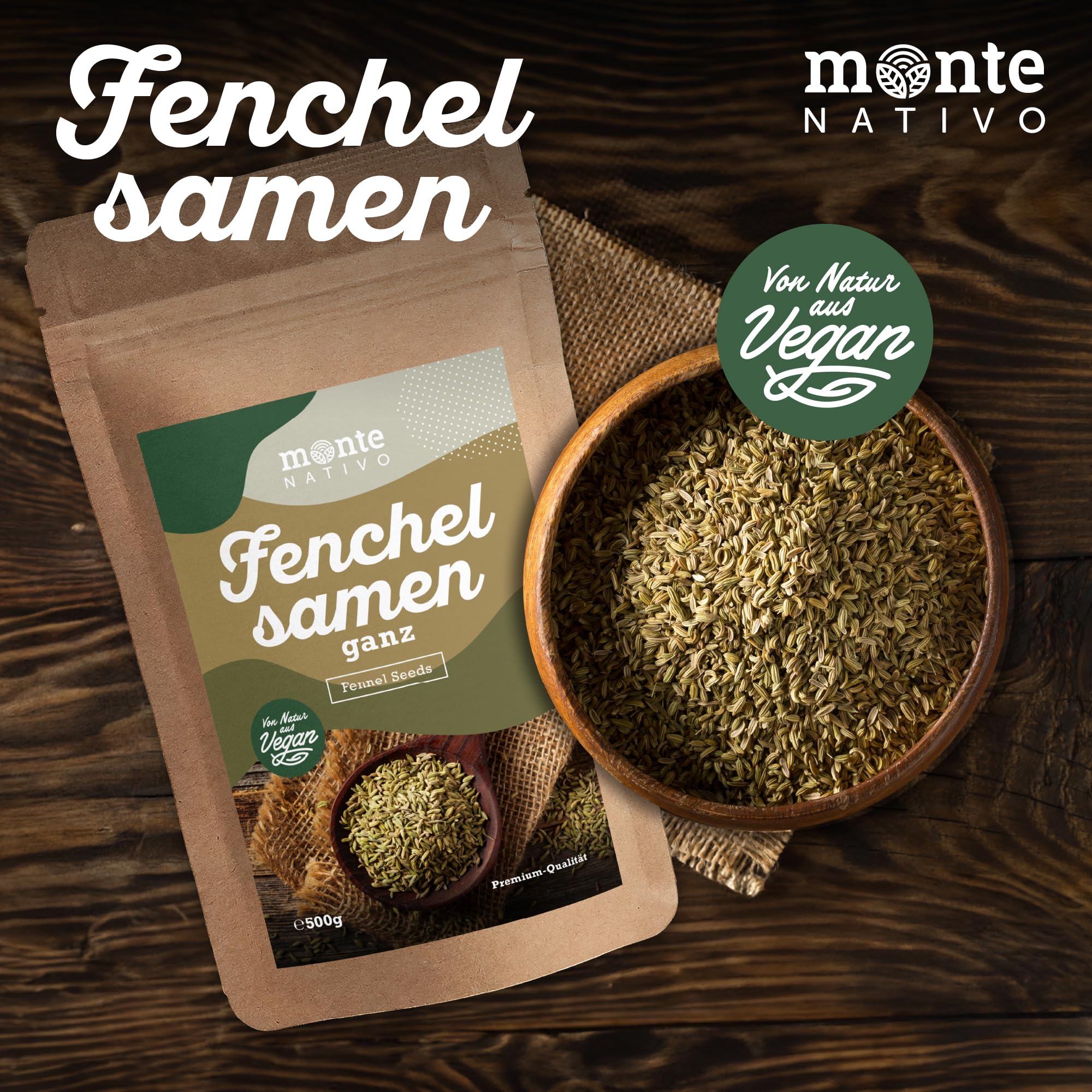Semillas de Hinojo Monte Nativo 500g - Especias secas para Té y Cocina