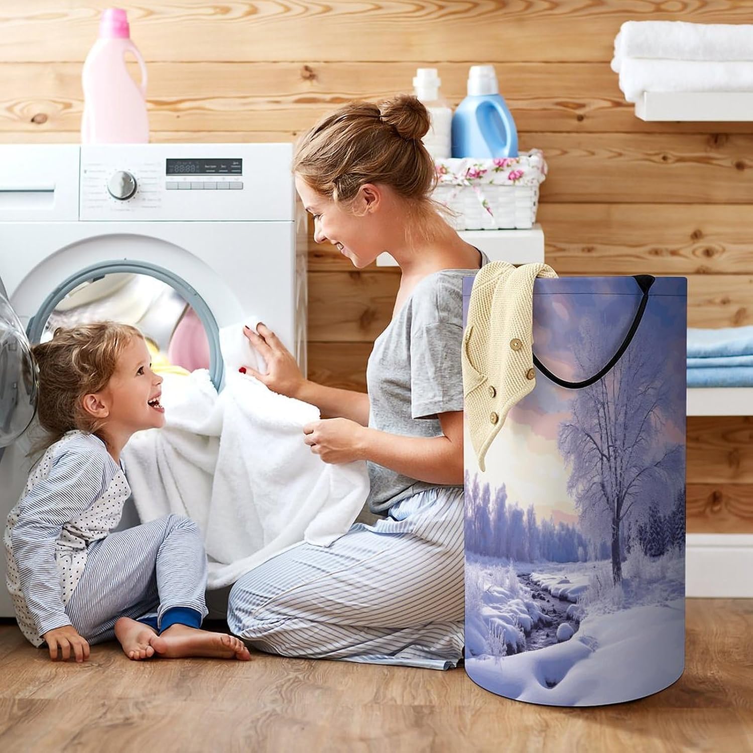 Dirty Clothes Basket Extra Large 110l Open Top Laundry Hamper With Portable Carry Handles, Foldable Waterproof Clothes Basket Spacious Laundry Bag For Bedroom Bathroom Laundry Room Dorm