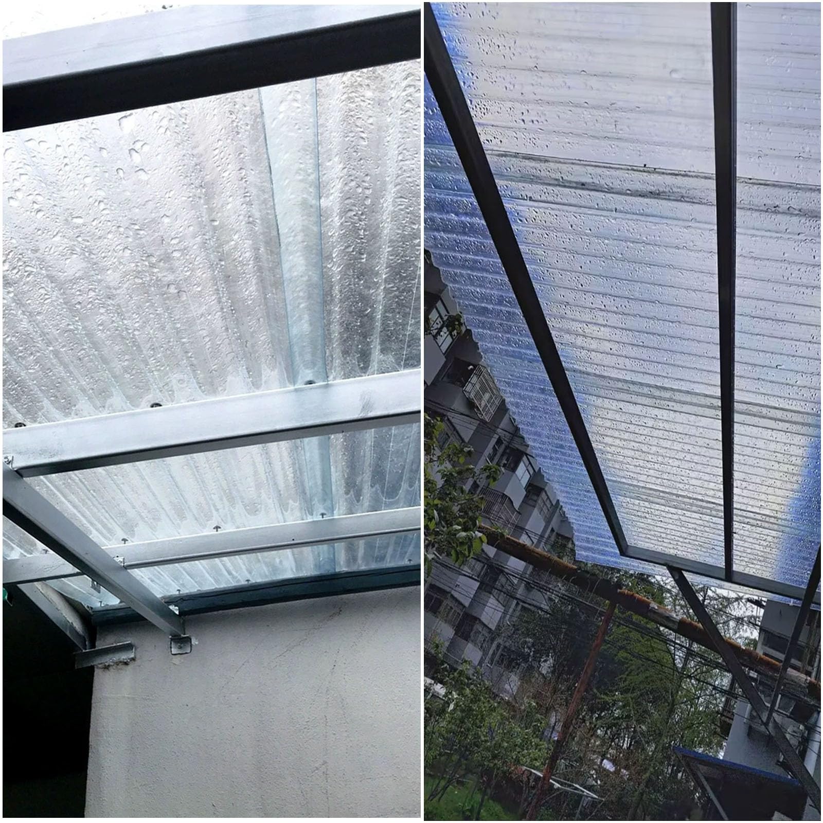 1.5mm Hojas De Techo Corrugado,Paneles Para Tejado Resistentes Al Impacto,Placa Ondulada Anti-UV,Chapa Ondulada Para Invernaderos Prueba De Lluvia,Placa De Aislamiento (0.9×1.7m,1pcs)