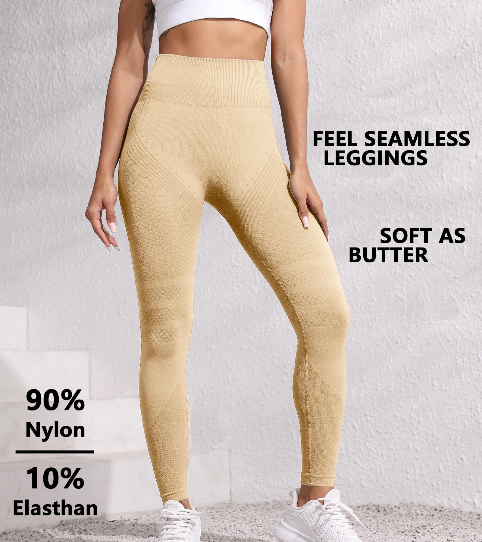 Scrunch Butt Leggings para Mujer Deportivos Cintura Alta Anticelulíticos Pantalones Largos Compresión Moldeadores Levantar el Trasero Pantalones Yoga Gym Correr Leggings Elásticos sin Costuras