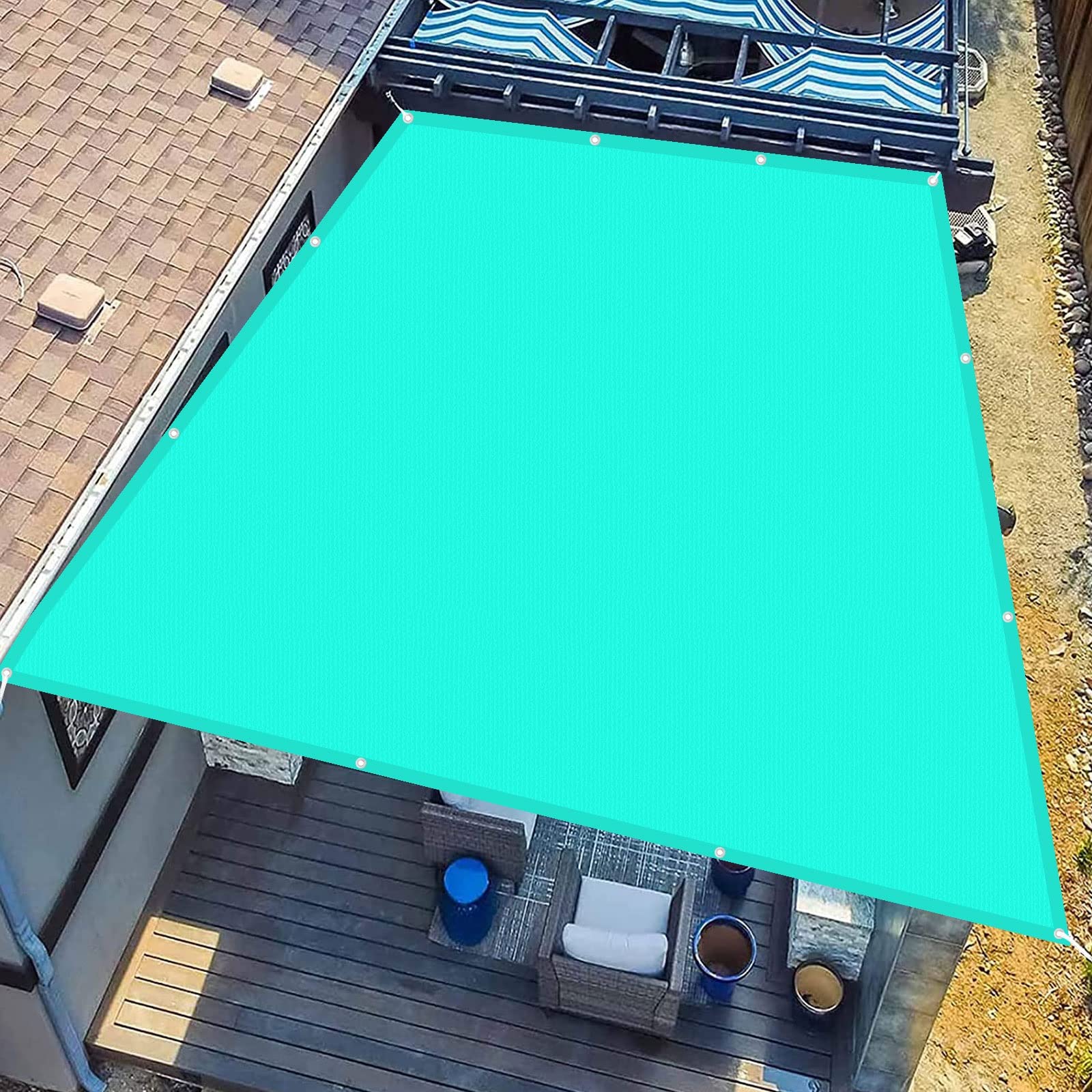 GAIJUAN Sonnensegel Quadrat 6x1,2m – UV-Schutz, Wasserabweisend, Mit Befestigungs-Kit, In Weinrot