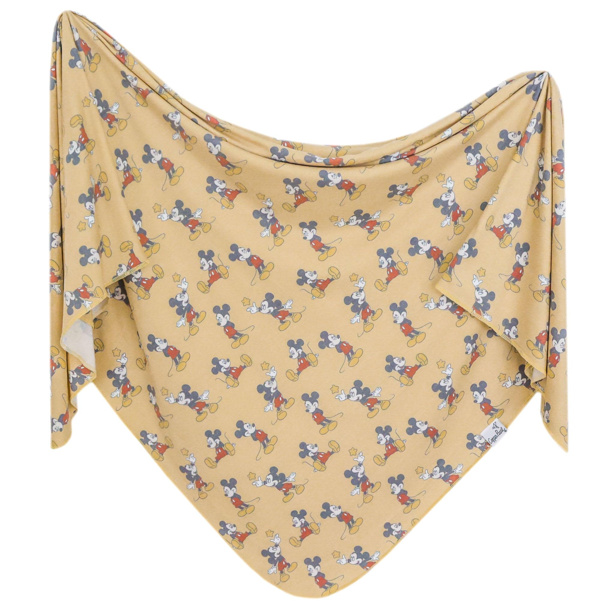 Copper Pearl Large Premium Knit Baby Swaddle Receiving Blanket Mickey Mouse