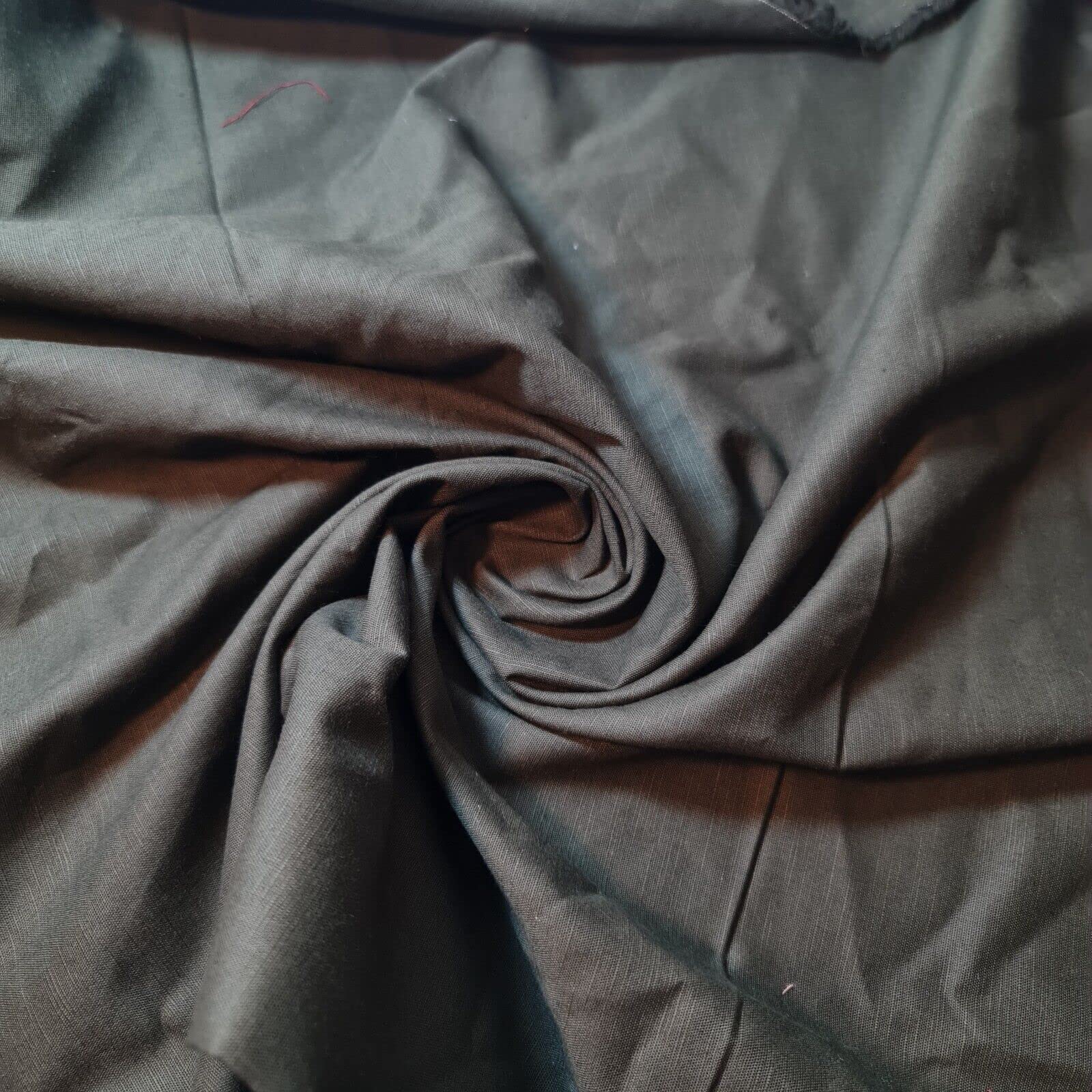*Clearance* Plain 100% Cotton Linen Fabric Craft Dress Quilting Material 58" (Khaki)