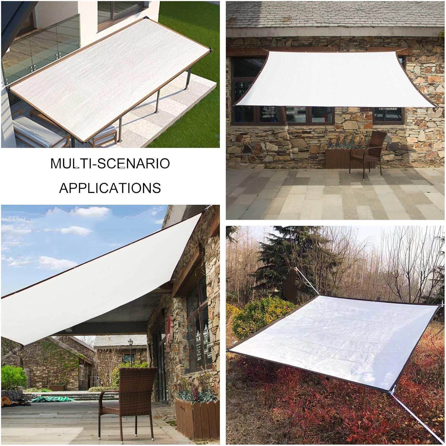 Shade Netting With Grommets,Sunblock Shade Net,Shade Cloth for Plants,Shade Sail,Greenhouse Shading Net,Shade Mesh Tarp,Breathable/Anti-uv Awning,Privacy Netting,White,White-5x5m(16.4*16.4ft)