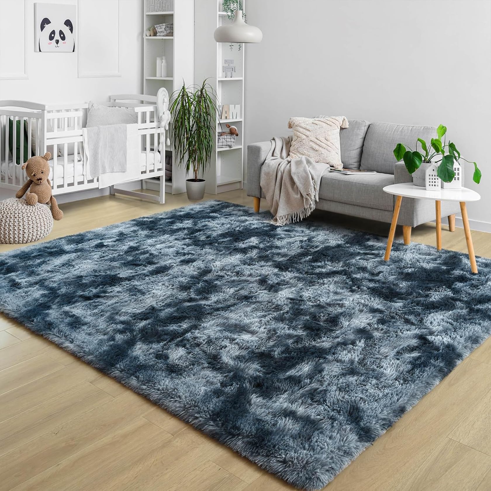 Tapis de salon bleu foncé 120x300 cm sur mesure et antidérapant