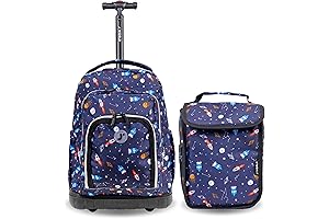 J World Lollipop Kids Rolling Backpack & Lunch Bag Set for Elementary School