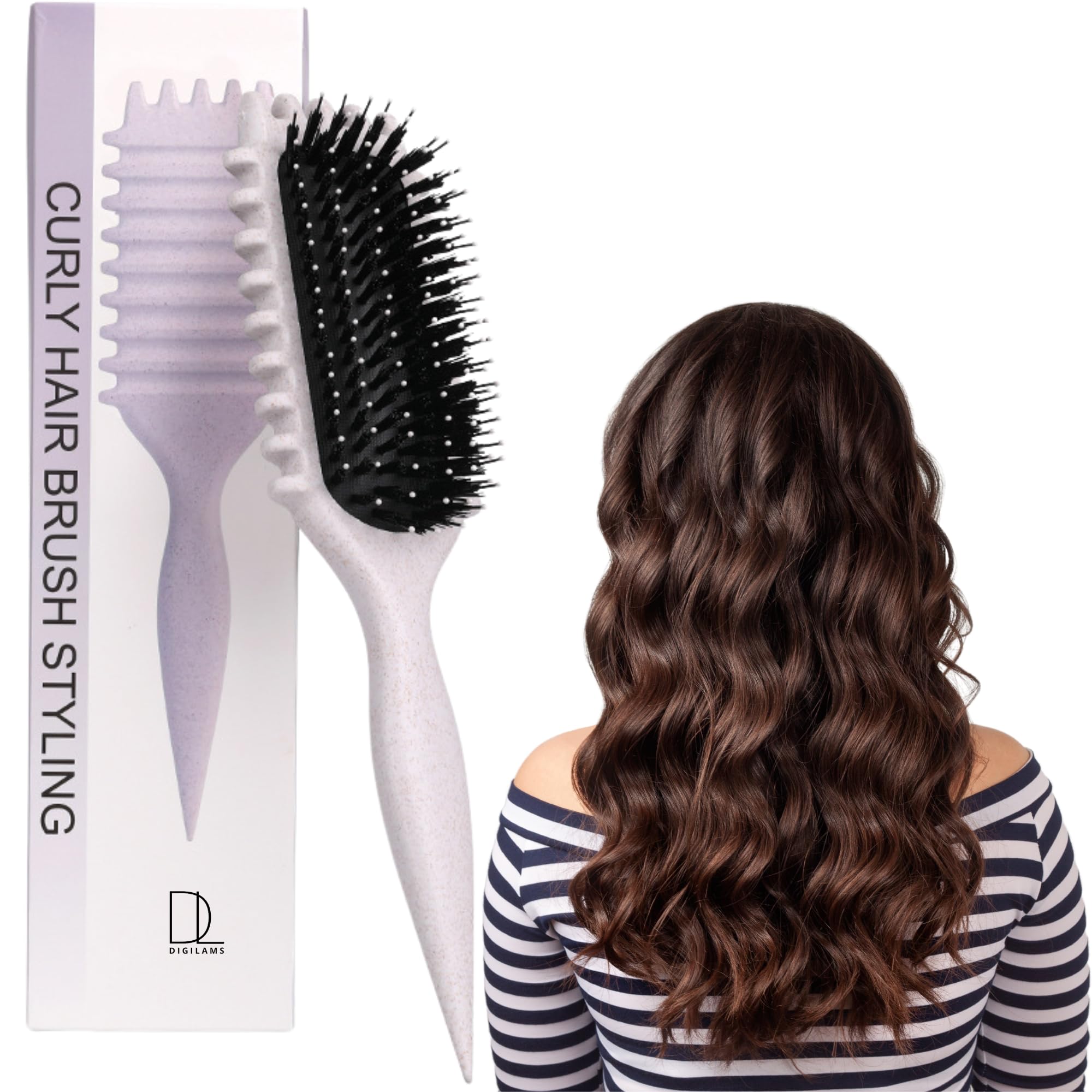 Digilams Curly Hair Brush, Beige