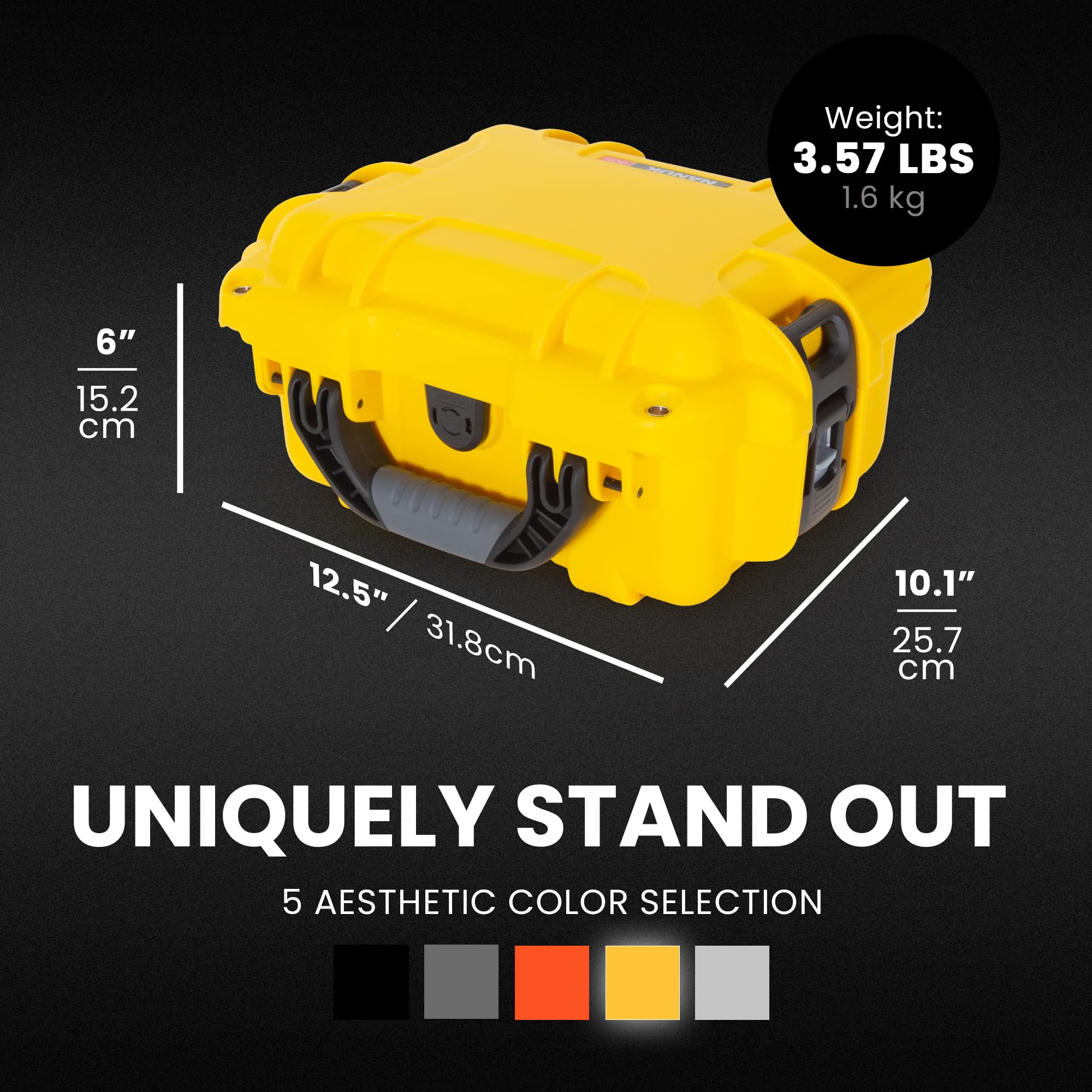 NANUK Custodia rigida impermeabile 905 con inserto in schiuma - Giallo