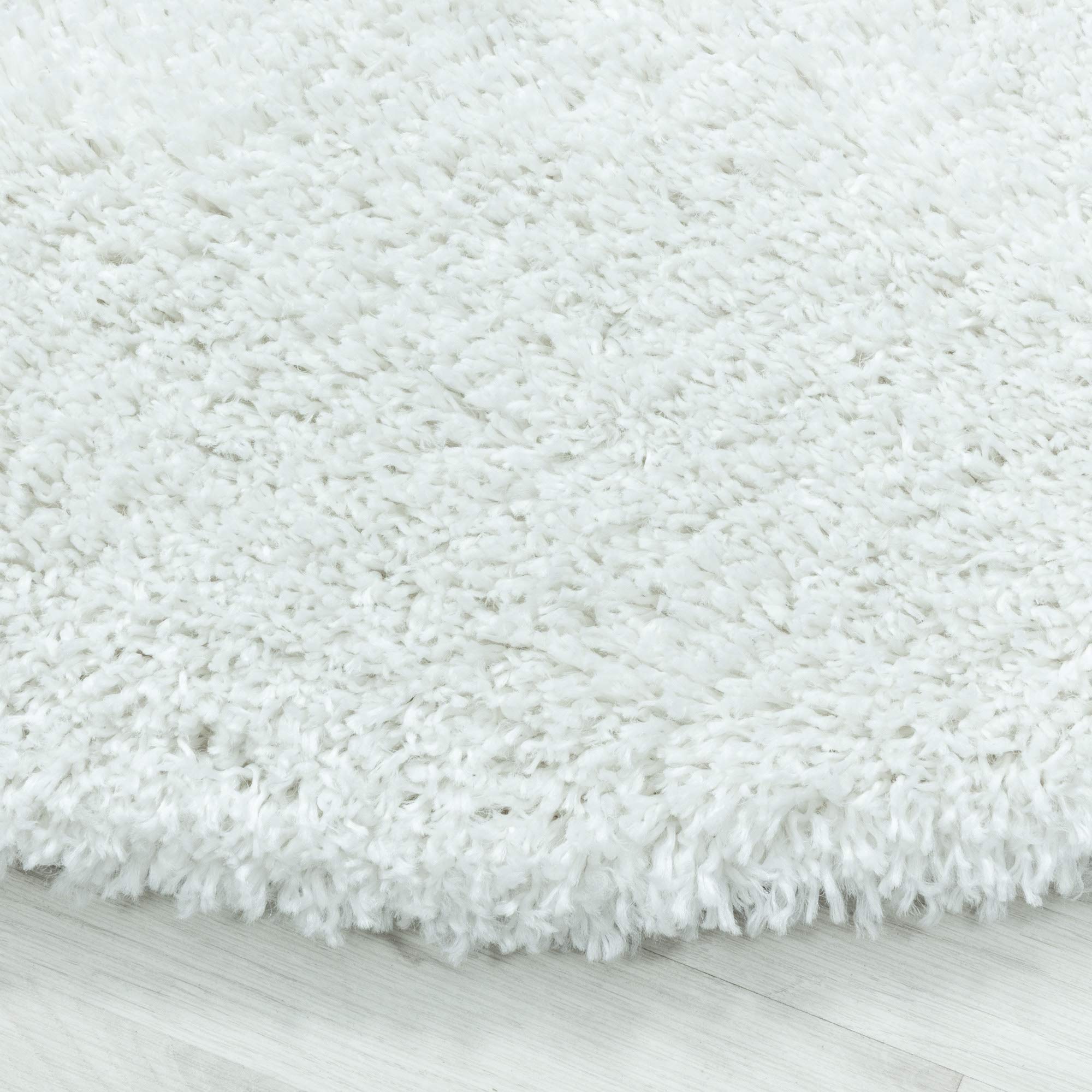 Carpettex Hochflor Teppich Wohnzimmer Shaggy Flokati Teppich Modern Einfarbig 80 x 250 cm Flur Teppich Läufer Weiß - Teppich Bettvorleger Schlafzimmer Weich Flauschig Waschbar Küchenläufer