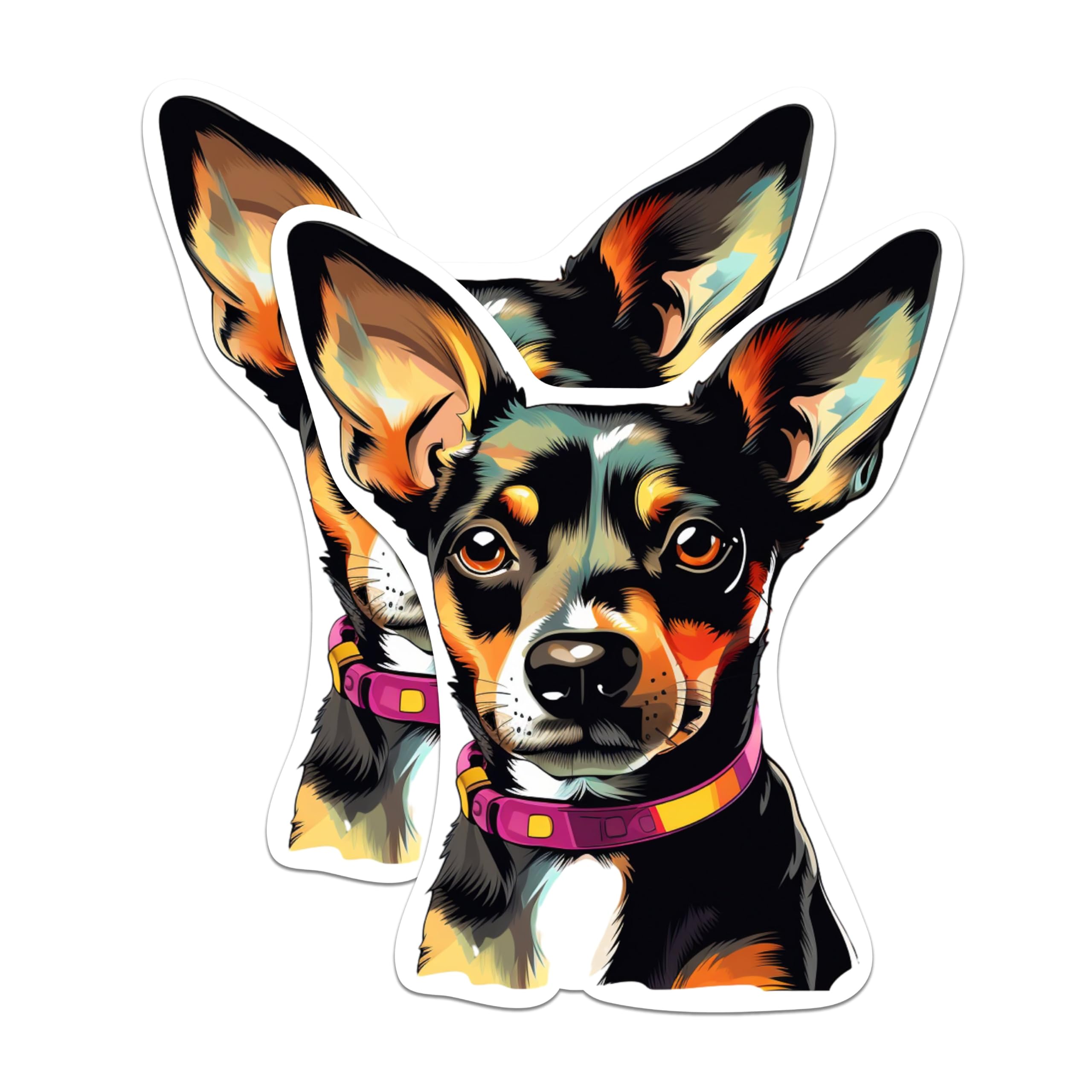 (2 Pack) Rat Terrier Dog Breed Stickers - 5 Inches On Longest Side - Choose from Over 100 Dog Breeds - for Cars, Trucks, Skateboards, Laptops - Made in USA - BMCS1931