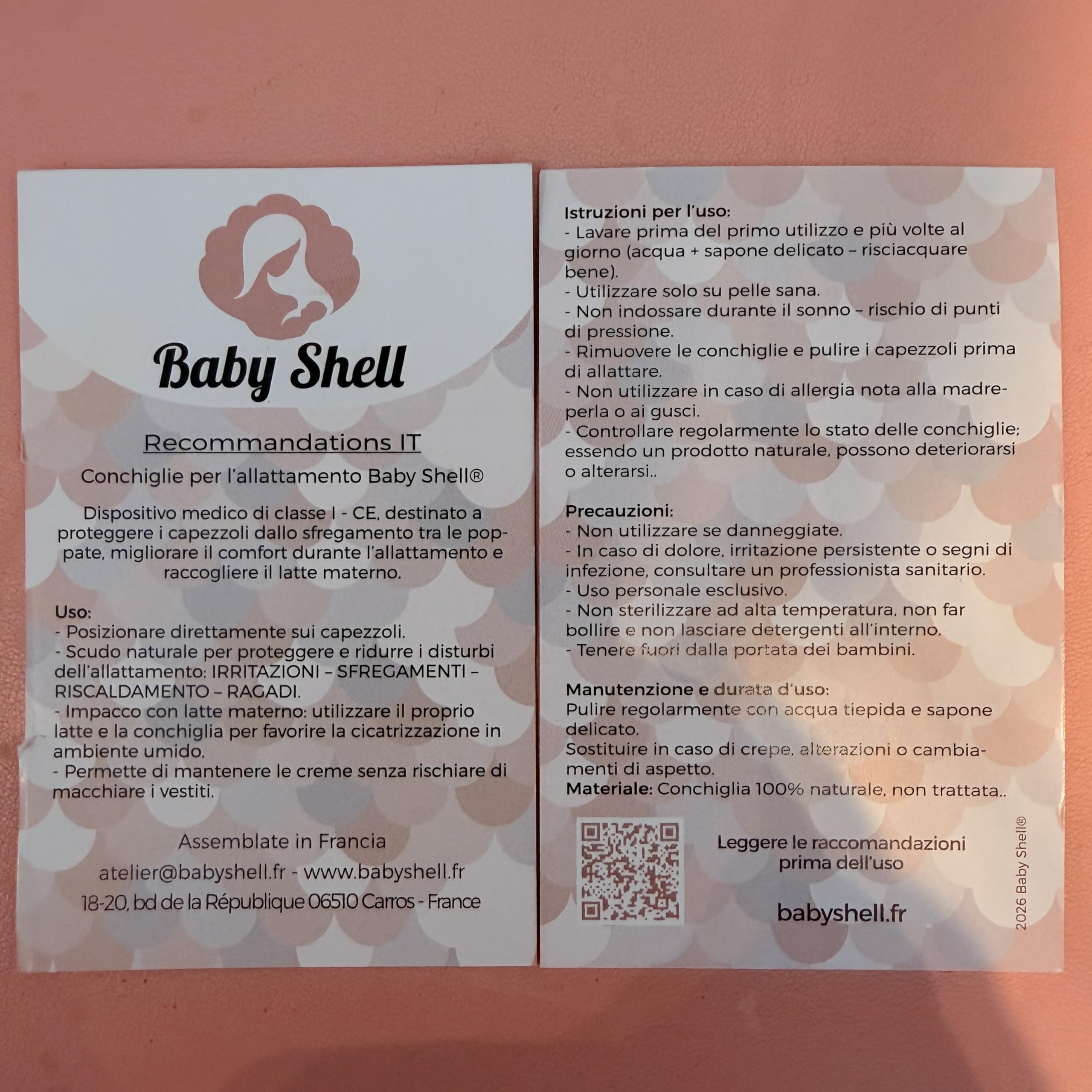 Coquillage d'allaitement Baby Shell - Coquille naturelle prévention et traitement des fissures | Taille Medium (Lot de 2 = 2 coquillages)