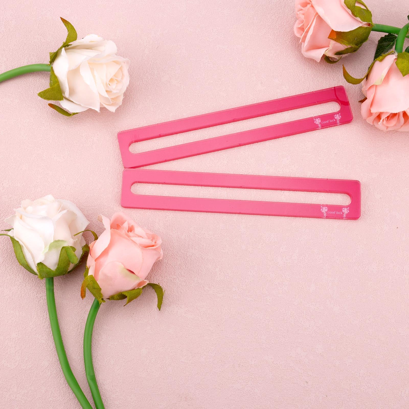 BOXOB 4pz Trova Linee Mahjong, Portafortuna Guida Alle Linee Delle Carte Mahjong Aiuto per la Lettura Delle Regole Accessori Regali per Giocatori (Rosa Rossa)