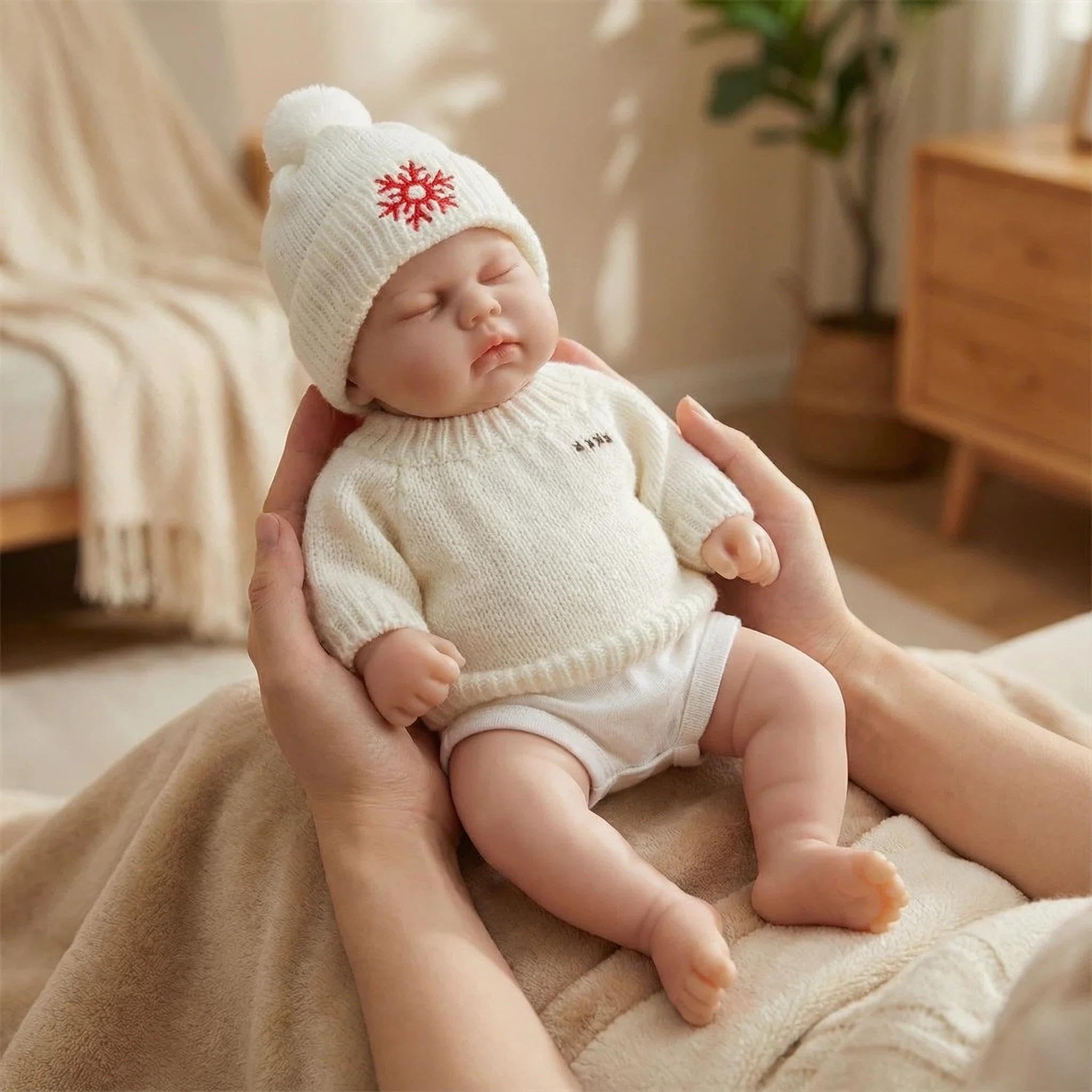 RXDOLL Full Solid Silicone Reborn Baby Dolls Pickle 12 inch Realistic Baby Dolls Silicone Full Body Girl Real Life Soft Babies Reborn Dolls Posable Washable Toys — image 1