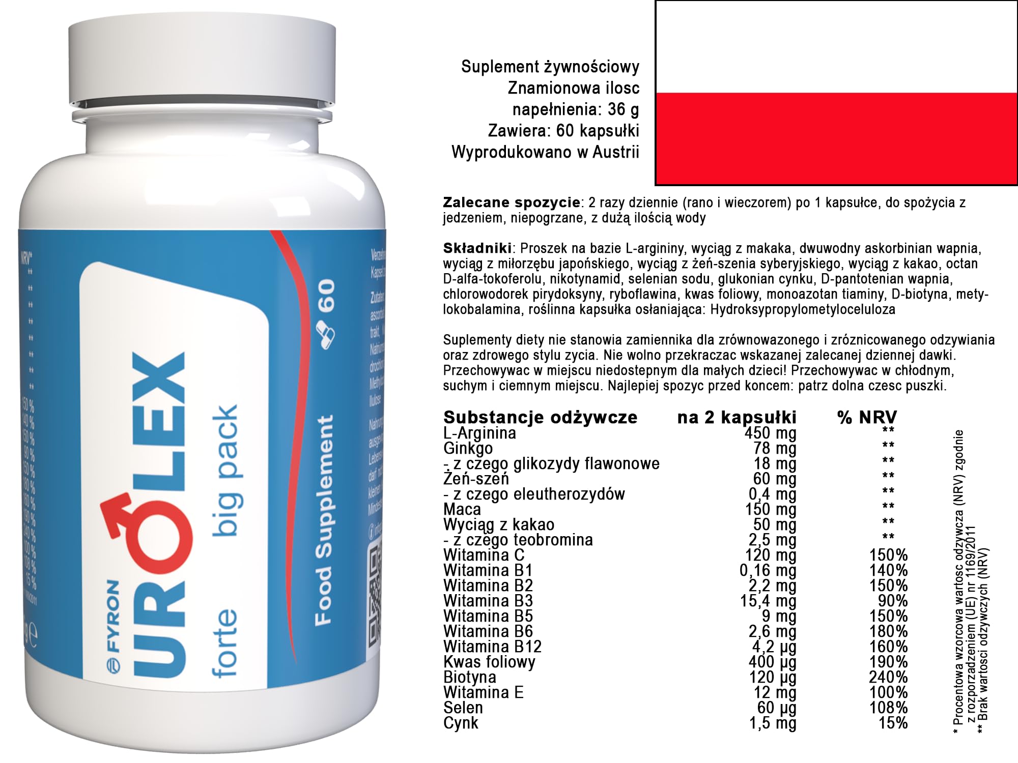 Urolex für Männer - 120 Kapseln - 2er Pack