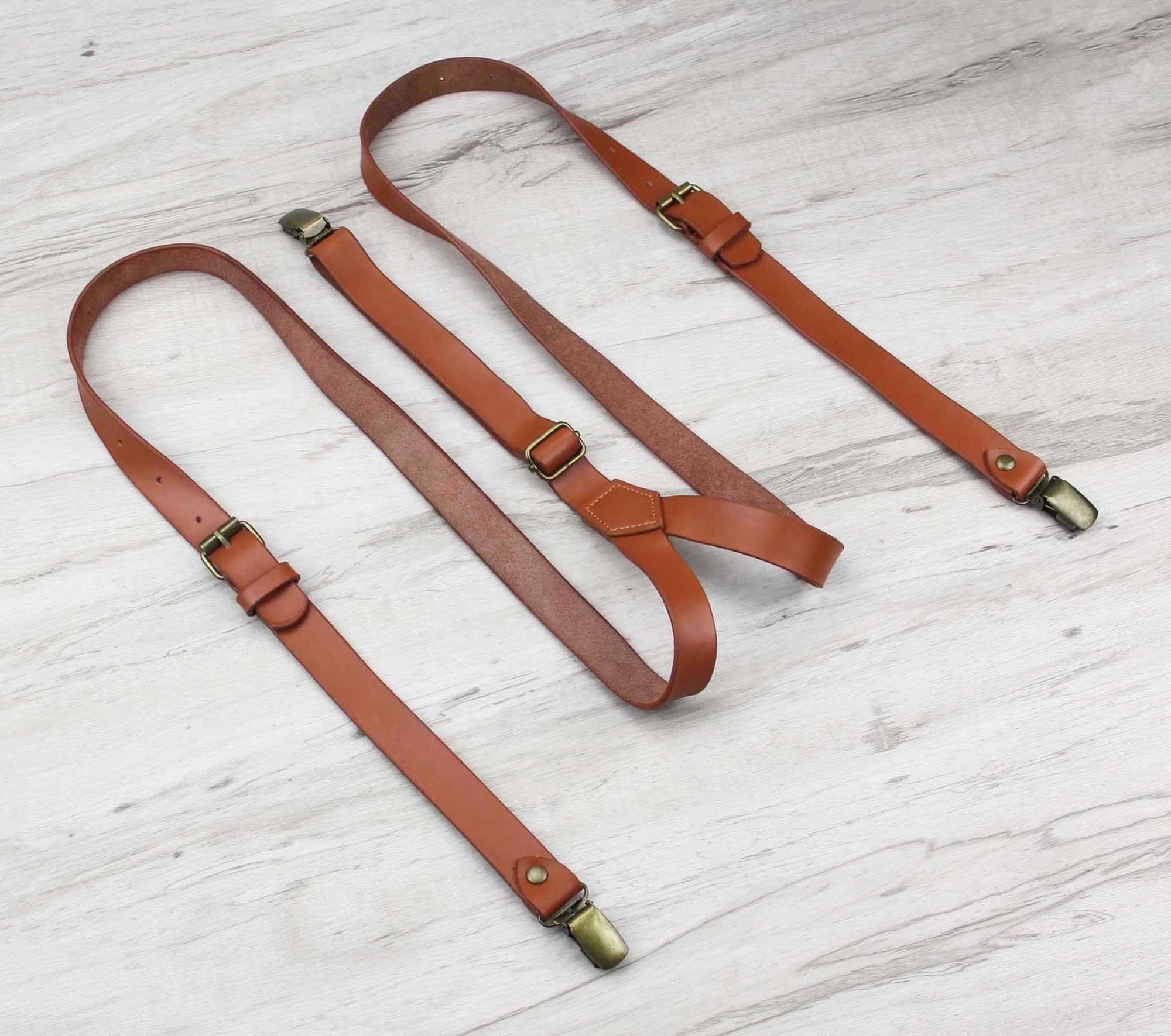 Tirantes de cuero for hombre con patrón de hebilla, tirantes ajustables for novio de boda, duraderos y elegantes for uso formal