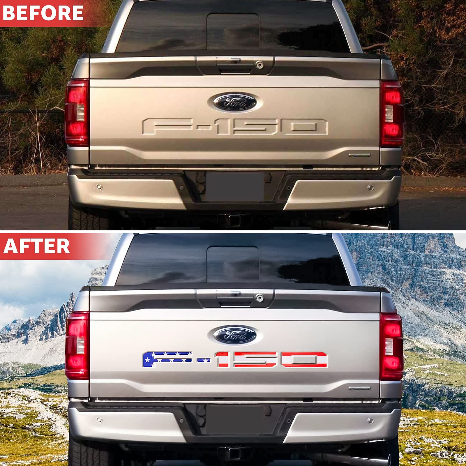 Tailgate Insert Letters for 2021 2022 Ford American Flag Tailgate Decal