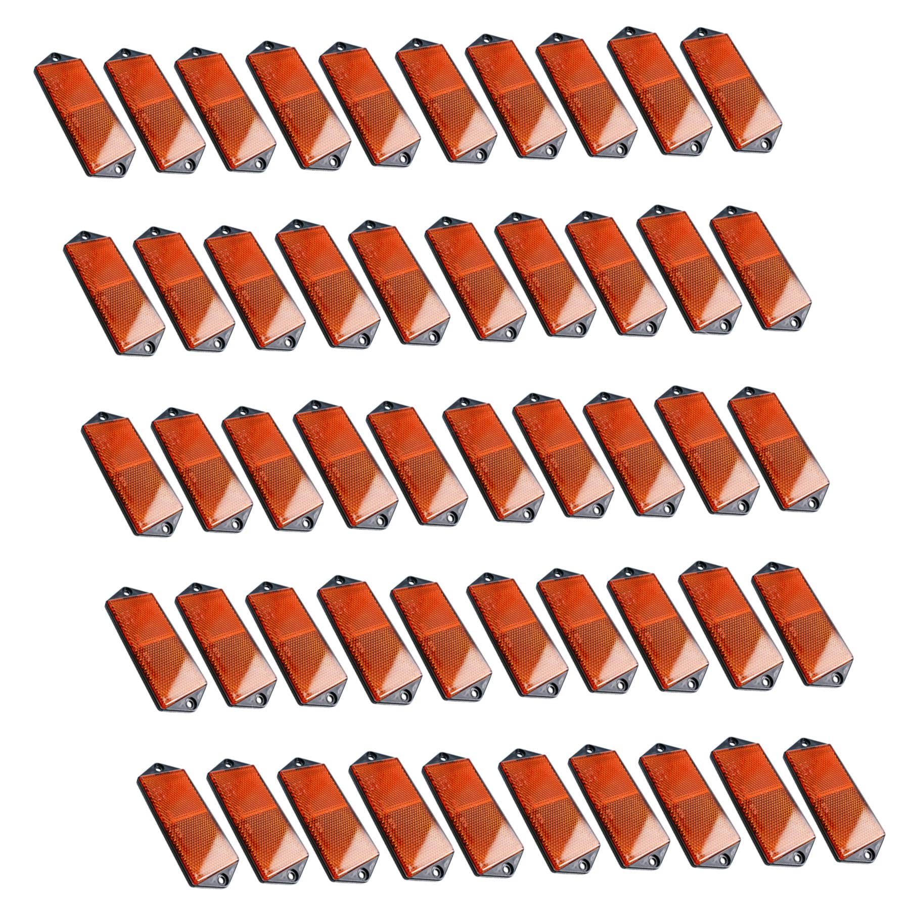 Ab Tools Orange/Amber Rectangular Reflectors Driveway Gate Fence Post Trailers Extra Large