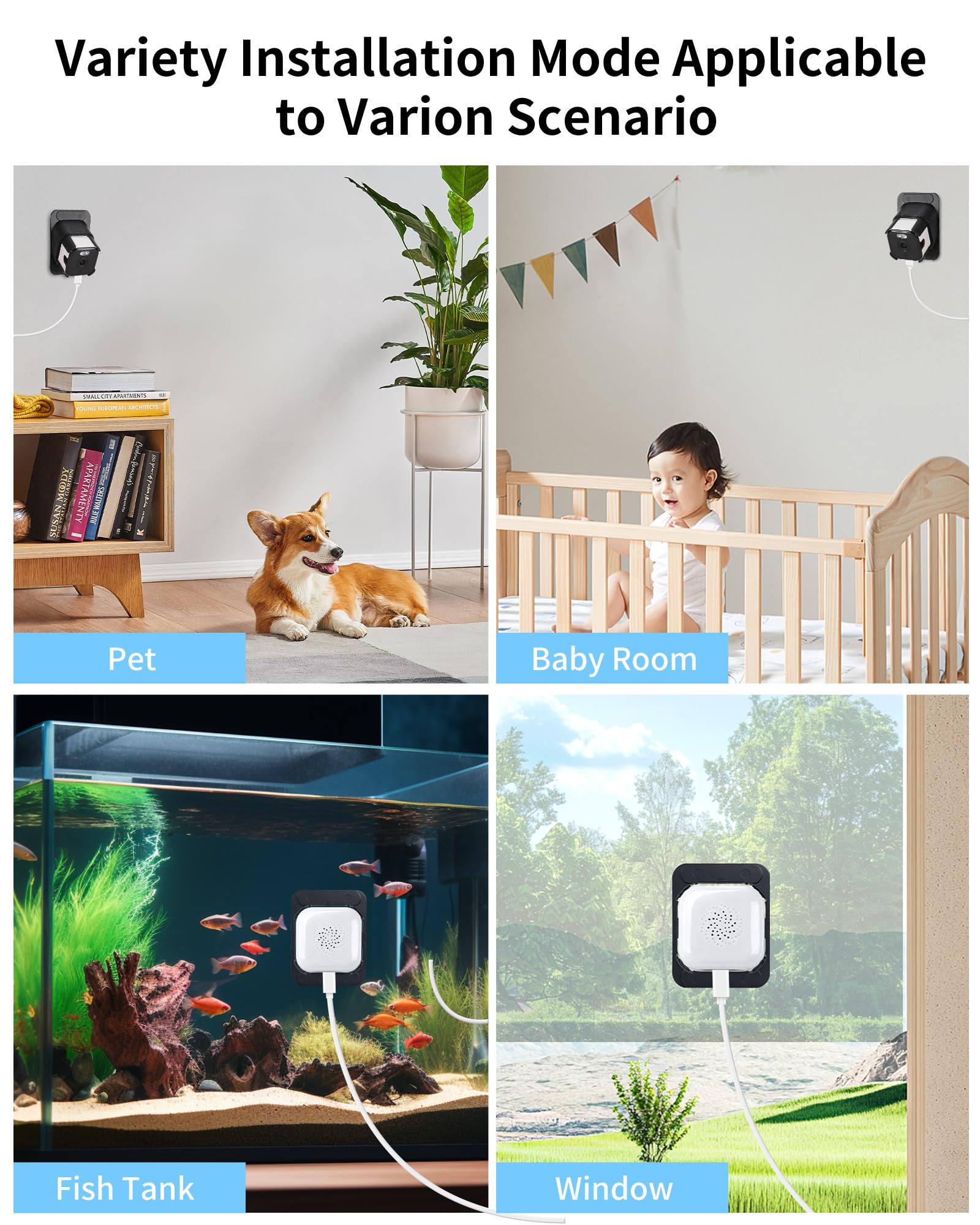 WeChip Window Camera 3MP 2K - Indoor Security Camera for Looking Outside, 2.4GHz & 5GHz WiFi Safeview Window Security Camera with AI Color Night Vision, Person & Motion Detection,24/7 Recording — view 6