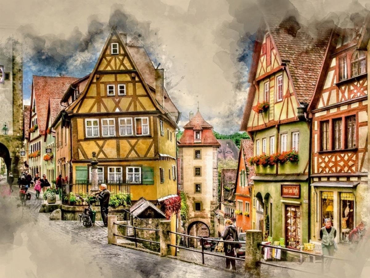 CALVENDO Puzzle „Störche Auf Der Kirchenruine“ – 1000 Teile Puzzle Für Erwachsene (64x48 Cm)