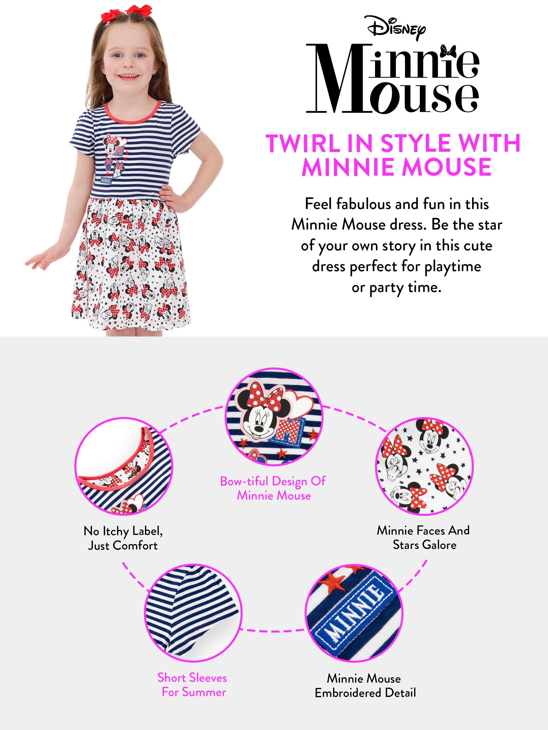 Disney Minnie Mouse Vestido para Niñas