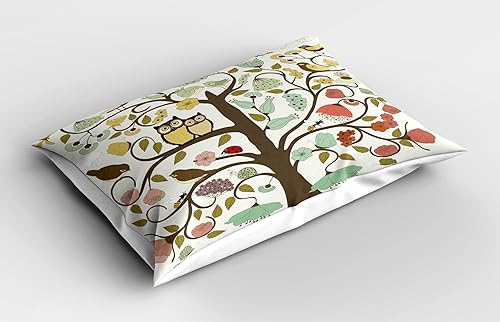 Miniatura 10 de Ambesonne Funda de almohada marina, patrón de peces en color suave, diferentes diseños de cuerpo, estilo acuarela, arte náutico, funda de almohada