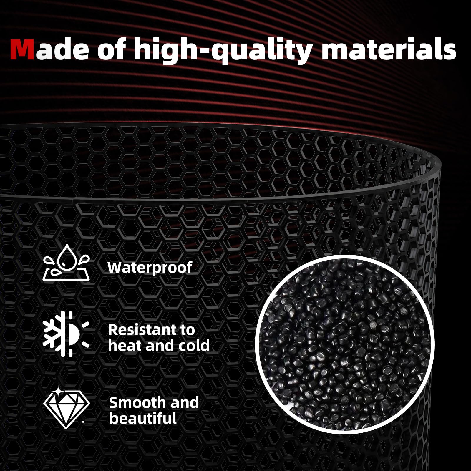 AggAuto Grille universelle en plastique ABS pour pare-chocs de voiture - Trou en nid d'abeille - 119,4 x 40,6 cm - Grilles hexagonales de 10 x 25 mm - Rouge