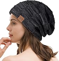 Vista 6 de REDESS Gorro para hombre y mujer, gorro de invierno cálido, gorro de punto holgado grueso