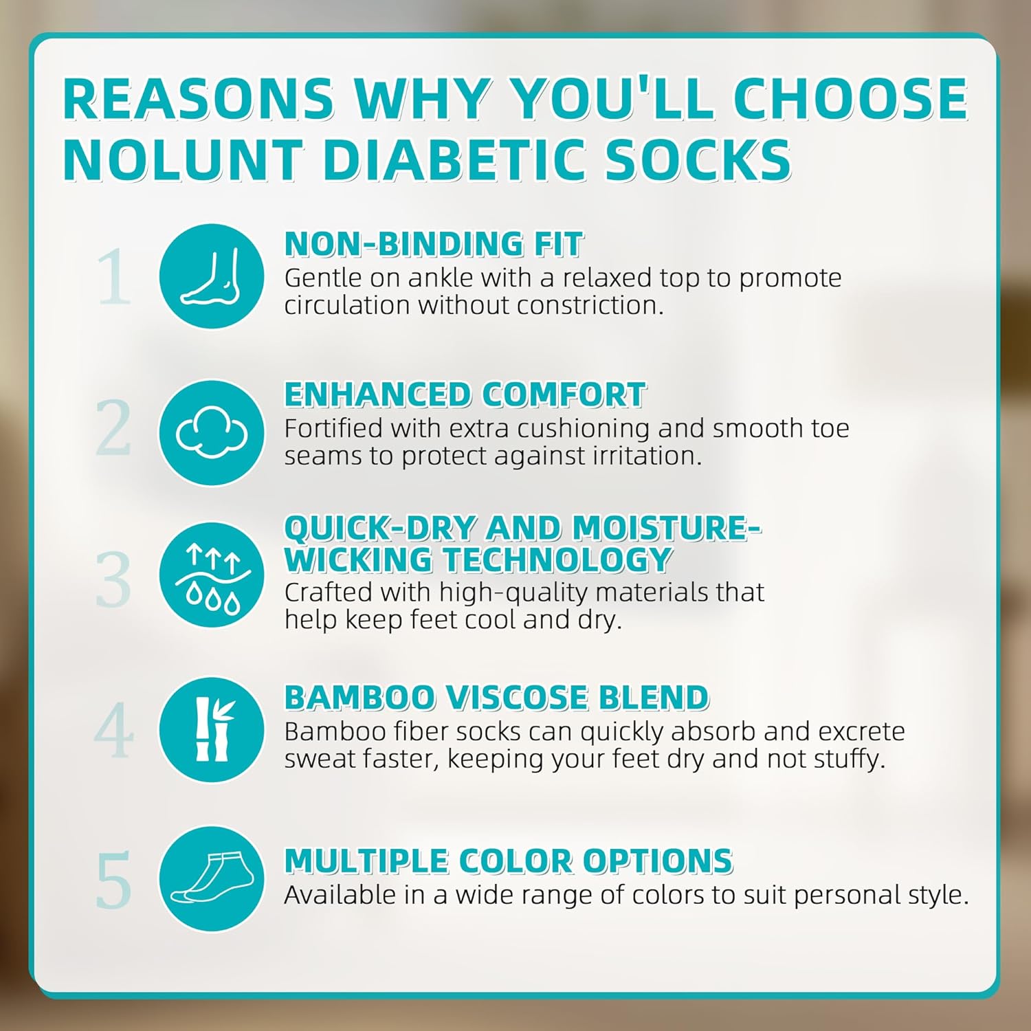 Diabetic Socks for Men,4 & 6 Pairs Low Cut Bamboo Viscose Wide Mens Diabetic Socks Size 9-11 10-13 - Image 6