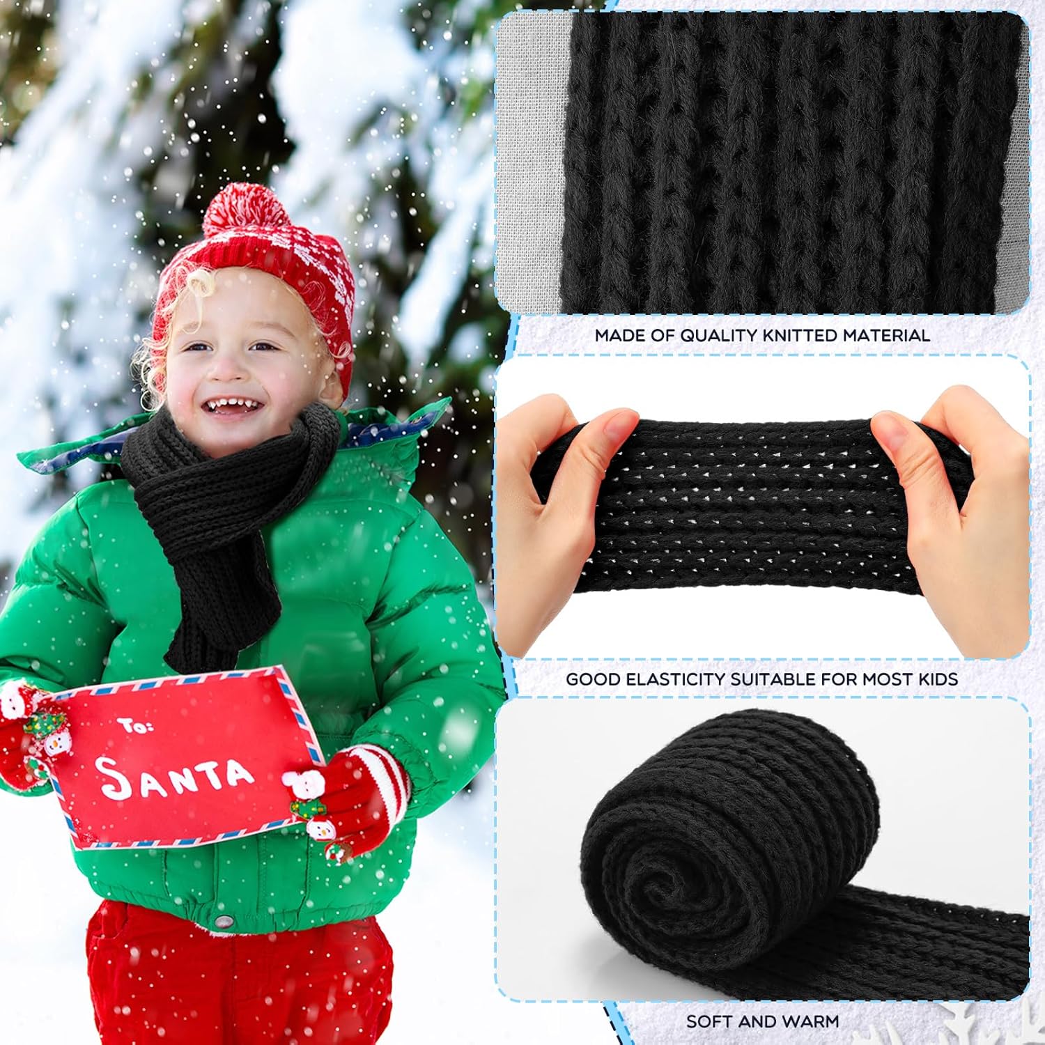 Liitrsh 24 Pcs Kids Scarf Bulk, 47 Inch Long Toddlers Winter Knitted Scarf Thick Warm Neck Warmer Scarves for Girls and Boys - Image 2