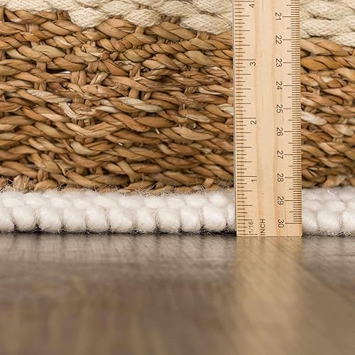 Miniatura 4 de Leonardtown - Alfombra marroquí de lana para sala de estar dormitorio con borlas alta baja lana enrejado marroquí tejida a mano beige gris marrón