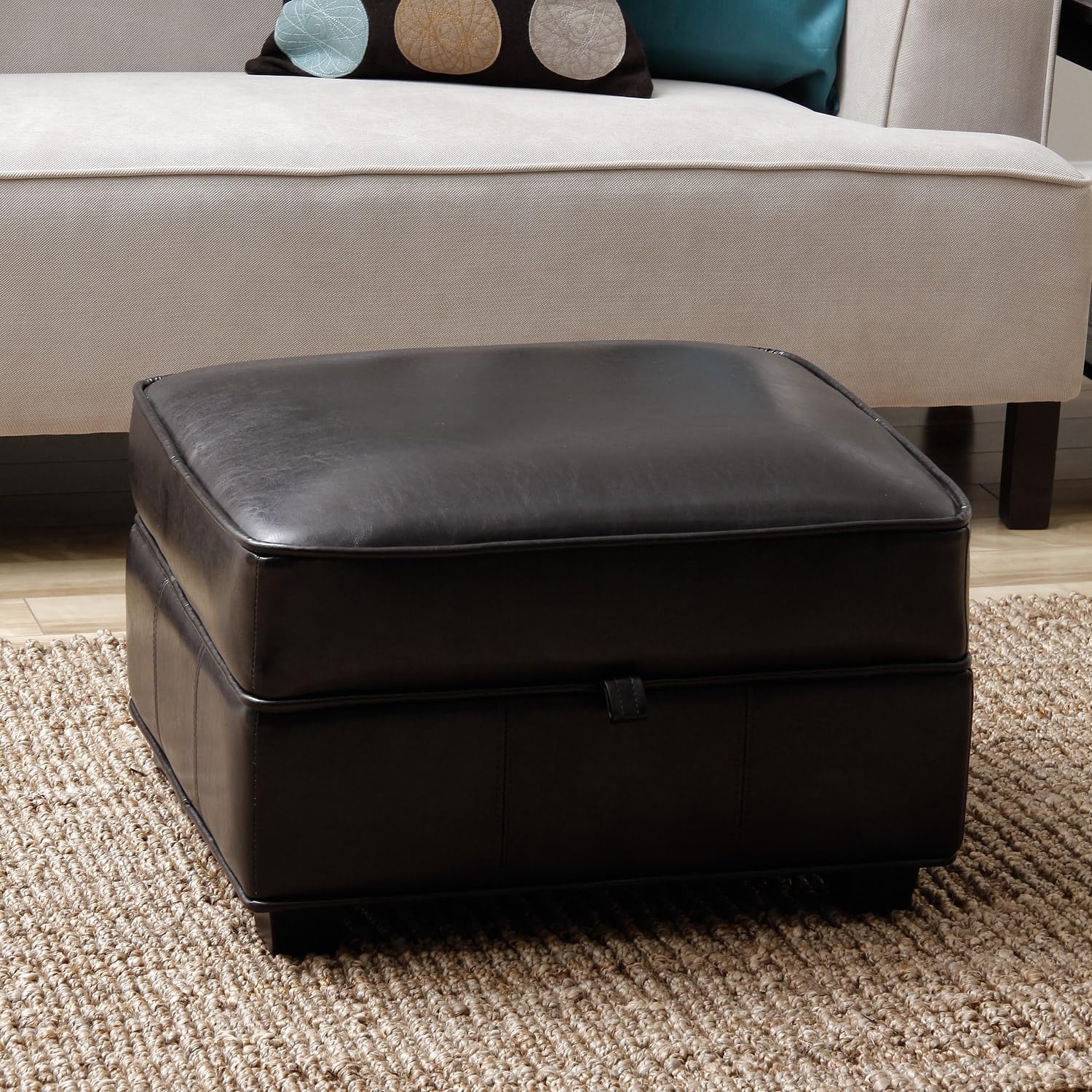 Copper Grove Griffin Espresso Brown Bicast Leather Storage