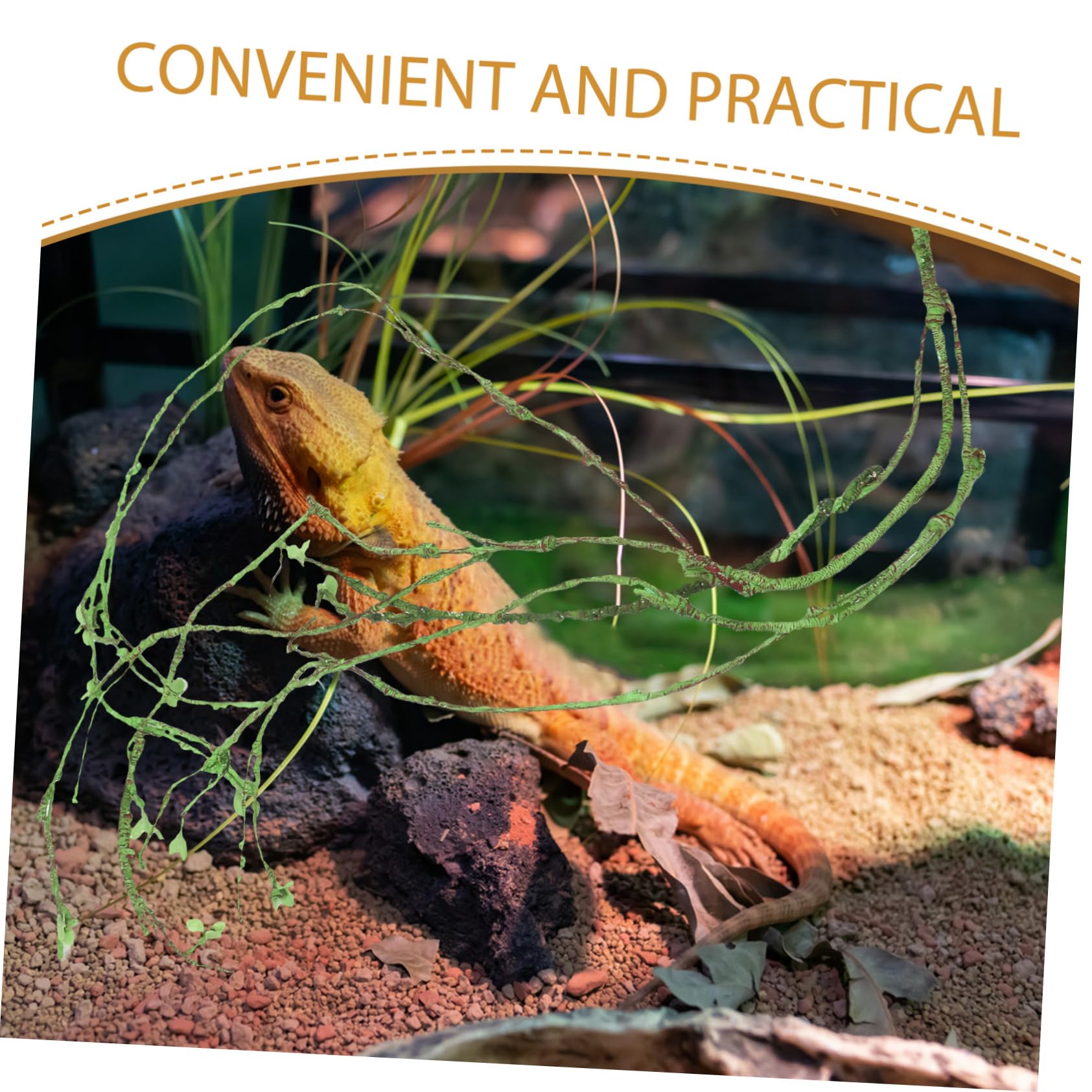 BESPORTBLE Vite Rampicanti Finte per Rettili Decorazione per Terrario Ornamento Vite per Acquario Accessorio per Rettili Piante Rampicanti Artificiali per Uso Domestico Forniture