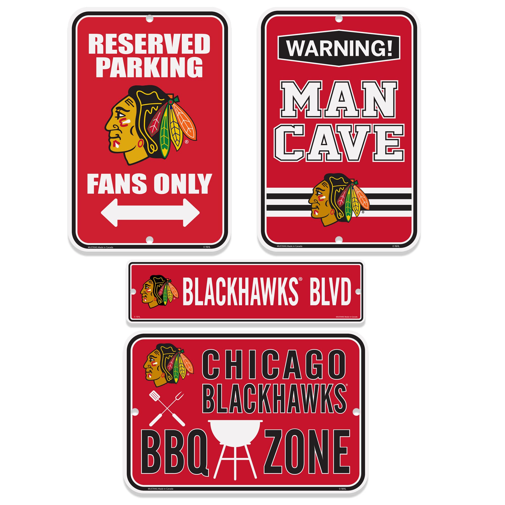 Chicago Blackhawks Fan Four Pack Sign Set