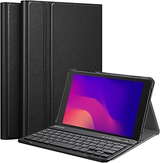 Fintie Keyboard Case for Alcatel Joy Tab 2 Tablet 8-inch 2020 Release (Model: 9032Z), Slim Lightweight Stand Cover with Magnetically Detachable Wireless Bluetooth Keyboard (Black)