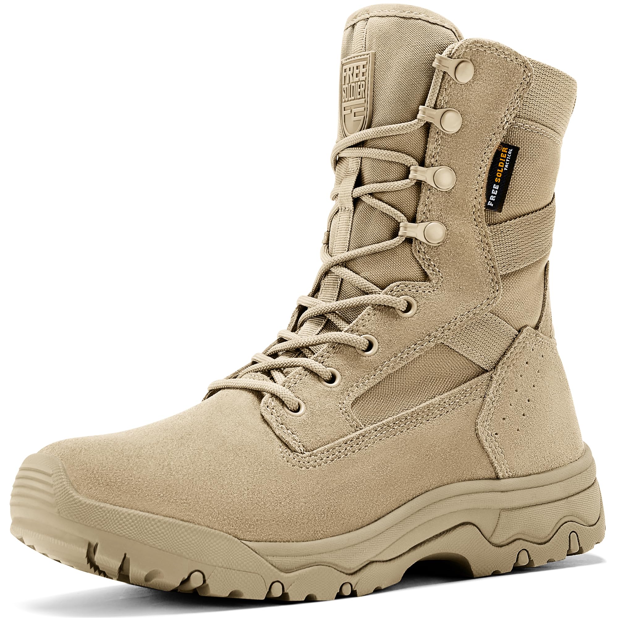 FREE SOLDIER Men's Work Tactical Boots 8 Inches Lightweight Combat Boots