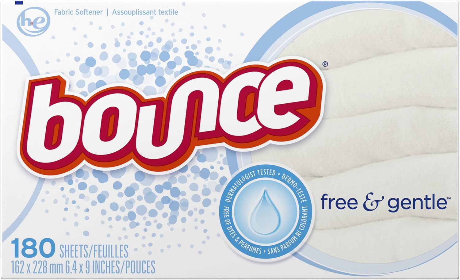 Bounce Sheets, Free & Sensitive, 180count Box Health