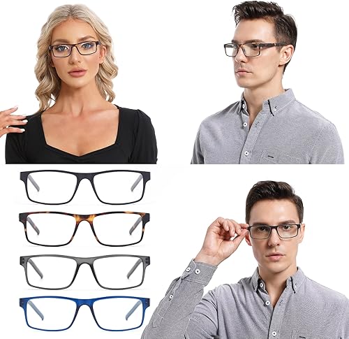 Miniatura 3 de Colloddiss Lentes de lectura para hombres y mujeres, lentes de lectura con bisagra de resorte, lentes de bloqueo de luz azul SR20523