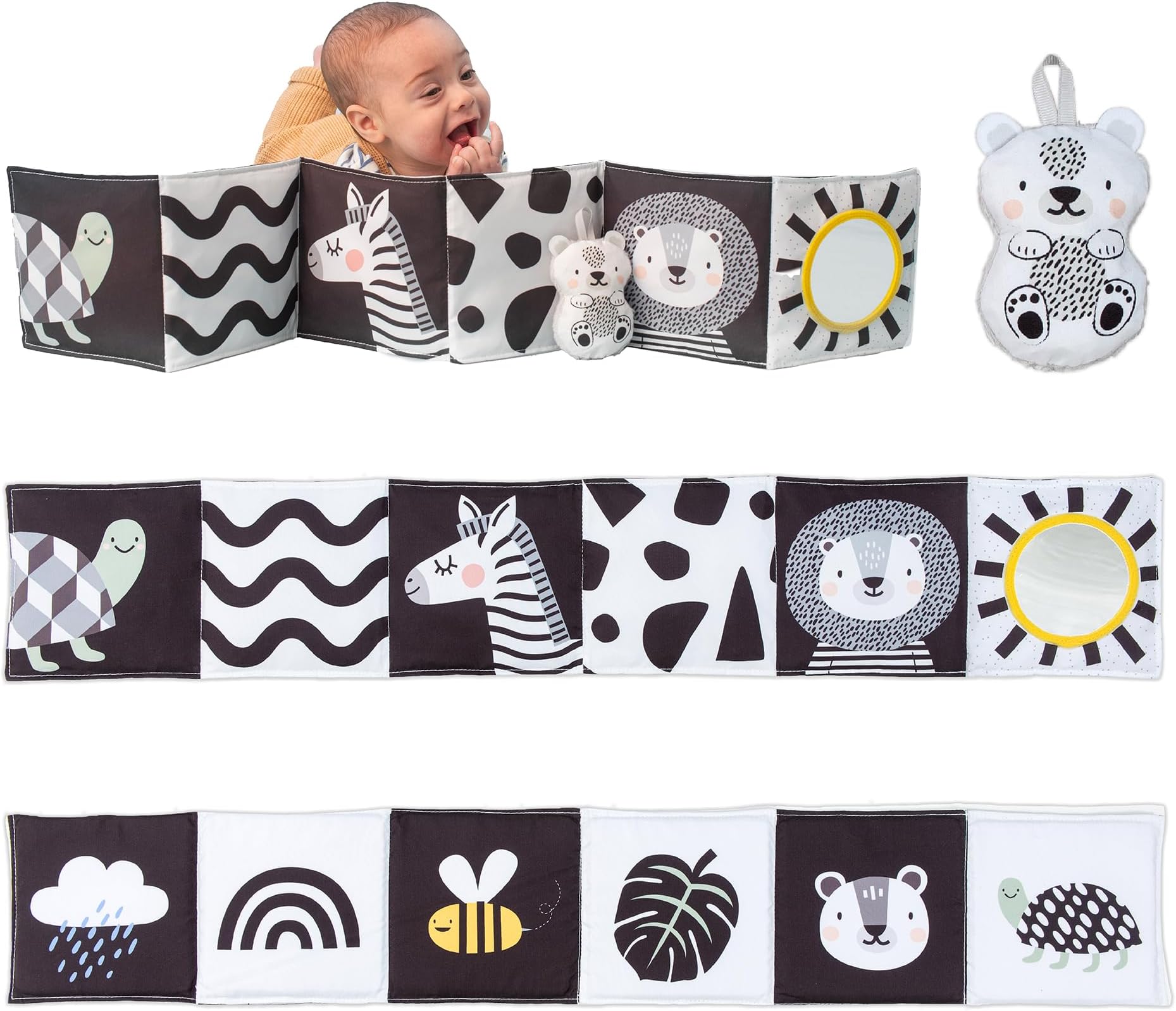 Amazon.com: Taf Toys Newborn Soft Activity Book Black & White High ...