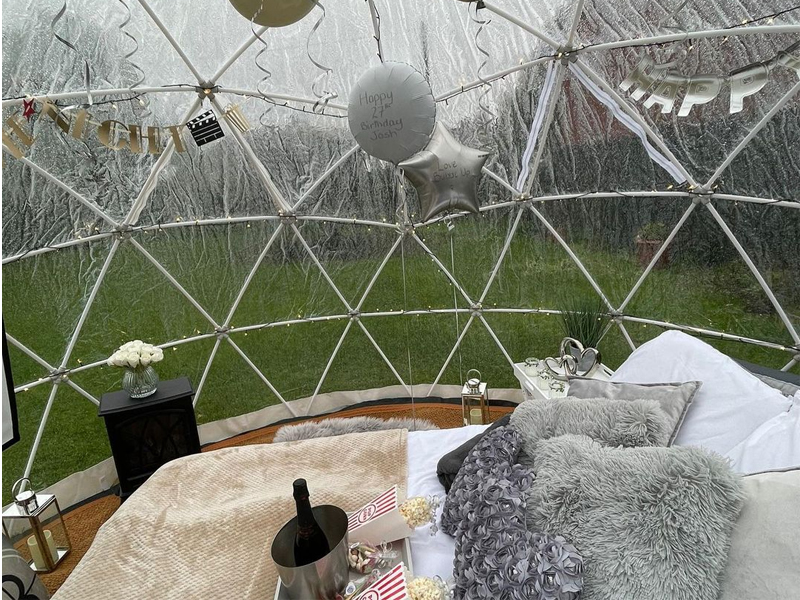 Garden Dome Tent House Outdoor 12 FT, Weatherproof Greenhouse Transparent Garden Dome House for Backyard, Party : Patio, Lawn & Garden