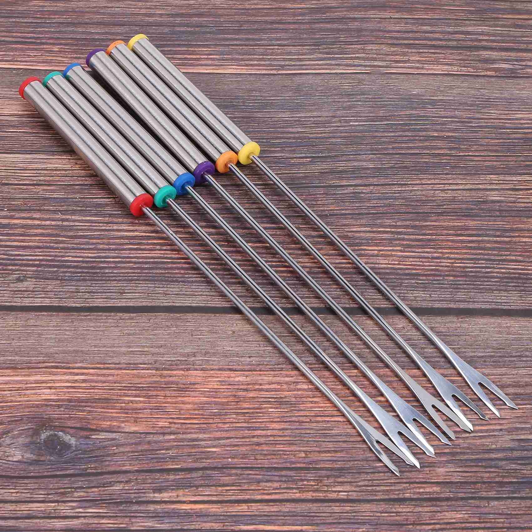 24 Forchette Per Fonduta In Acciaio - Resistente Al Calore Per Cioccolato, Formaggio E Marshmallows - Foto 11