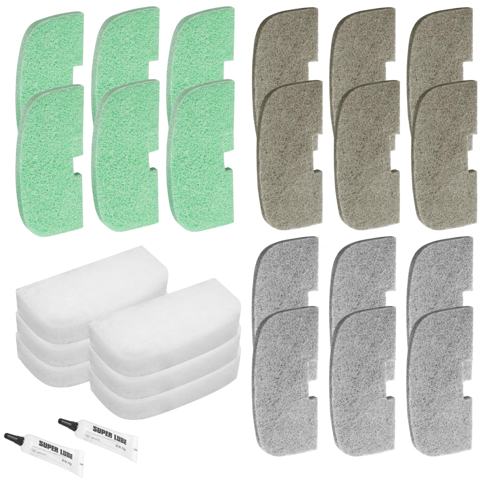 Trdzi Canister Filter Maintenance Kit for Fluval 107 207 Canister Filter, Aquarium Filter Maintenance Kit 106 206 Pads, Quick-Clear Water Polishing Pads, Nitrite Remover Pads, Silicone Lube