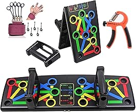 ODDISH; way to fitness 15-in-1 Push Up Board Combo Kit | Multifunction Pushup Stand with Resistance Band, Finger Hand Grip Exerciser & Arm Workout Tools | Home Gym Fitness Set for Men & Women (PUSH UP BOARD, FINGER & HAND GRIP)