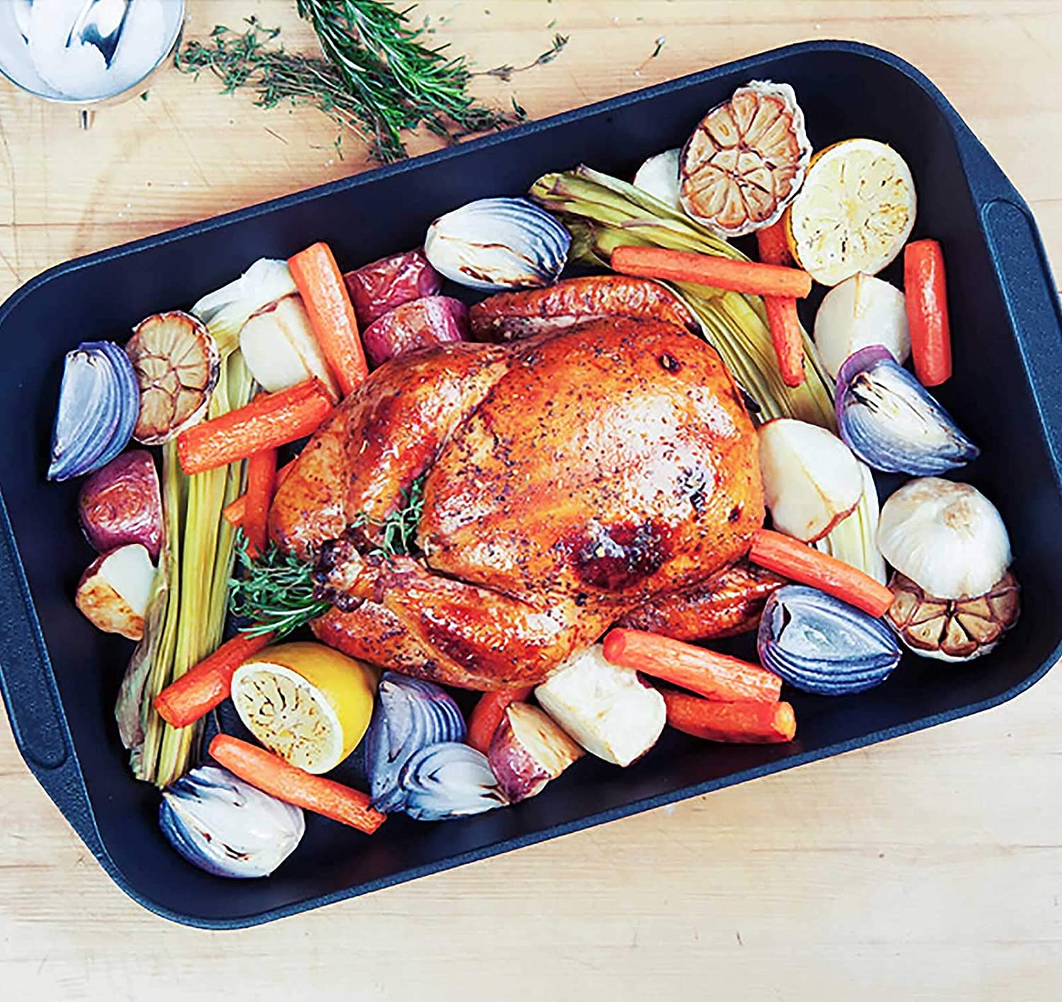 Turkey Roasting Pan All American 1930 Non-Stick Roast Pan & Griddle - USA Made 19x12 Inch Baking Pan