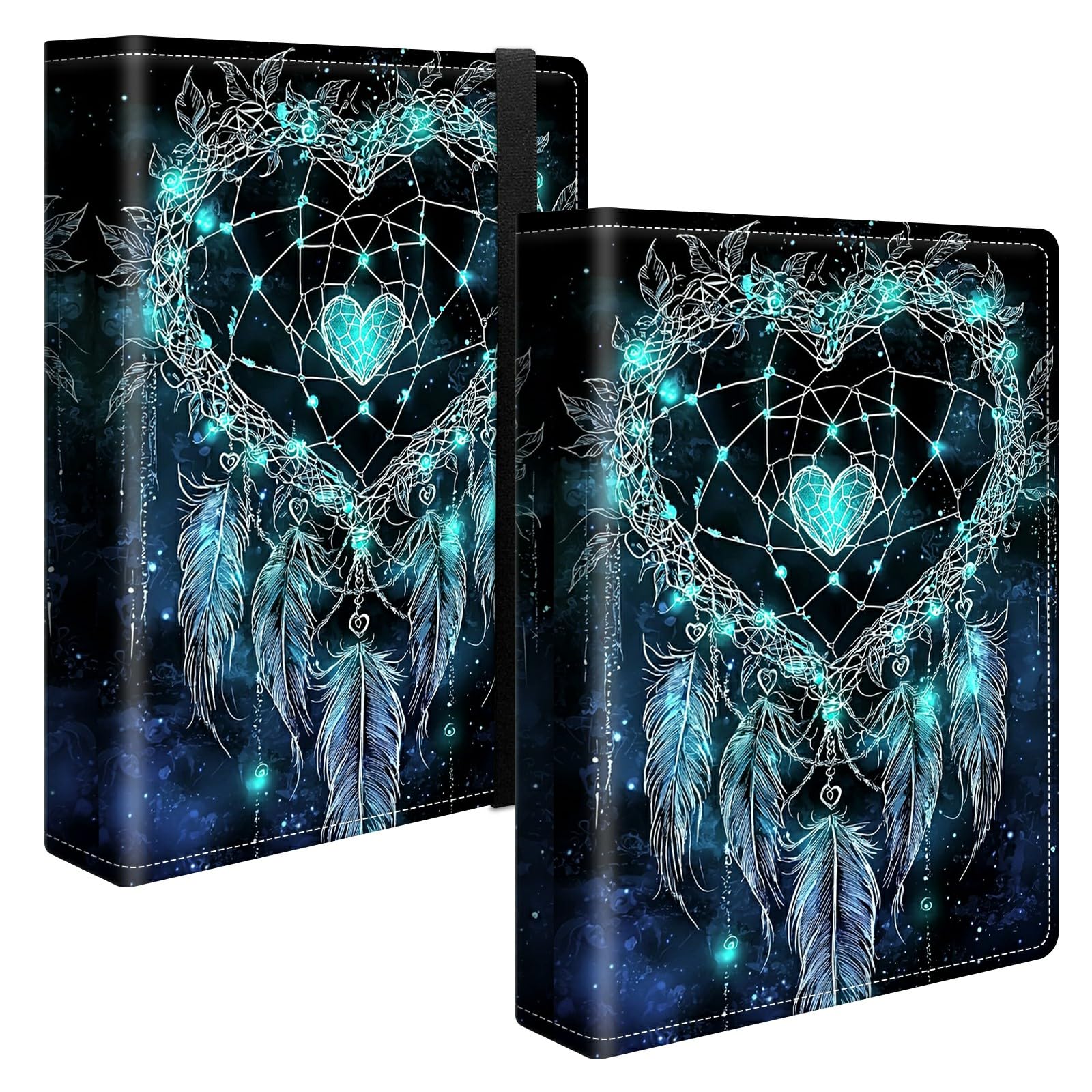 Photo Album 4x6 120 Pockets Photos with Strong Elastic Band, Small Mini Albums Sheet Protector Folder for Photos, Album for Family Wedding Women Men Baby Vacation Gift, Blue Dreamcatcher