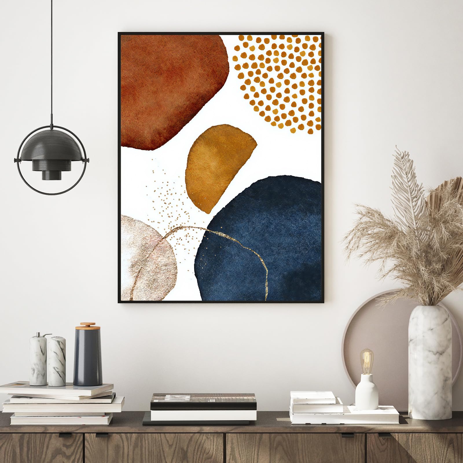 IUNTWEIE Images abstraites sur toile, tableau mural géométrique abstrait moderne pour salon, chambre à coucher, sans cadre, G,60x90cm*3