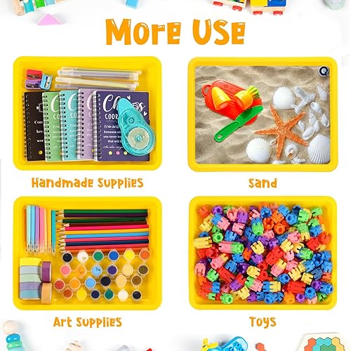 Miniatura 10 de 24 bandejas de plástico para actividades artísticas y bandejas de manualidades de 11 x 8.66 x 0.98 pulgadas, bandeja organizadora de servicios,