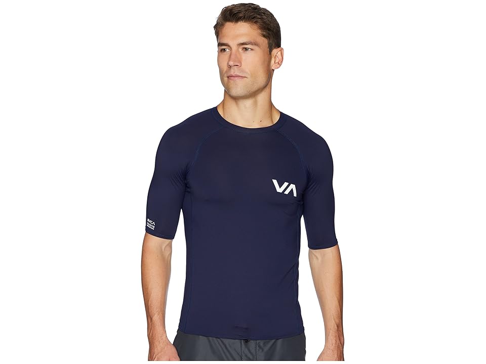 

RVCA Short Sleeve Rashguard (Slate) Men's Swimwear, Metallic