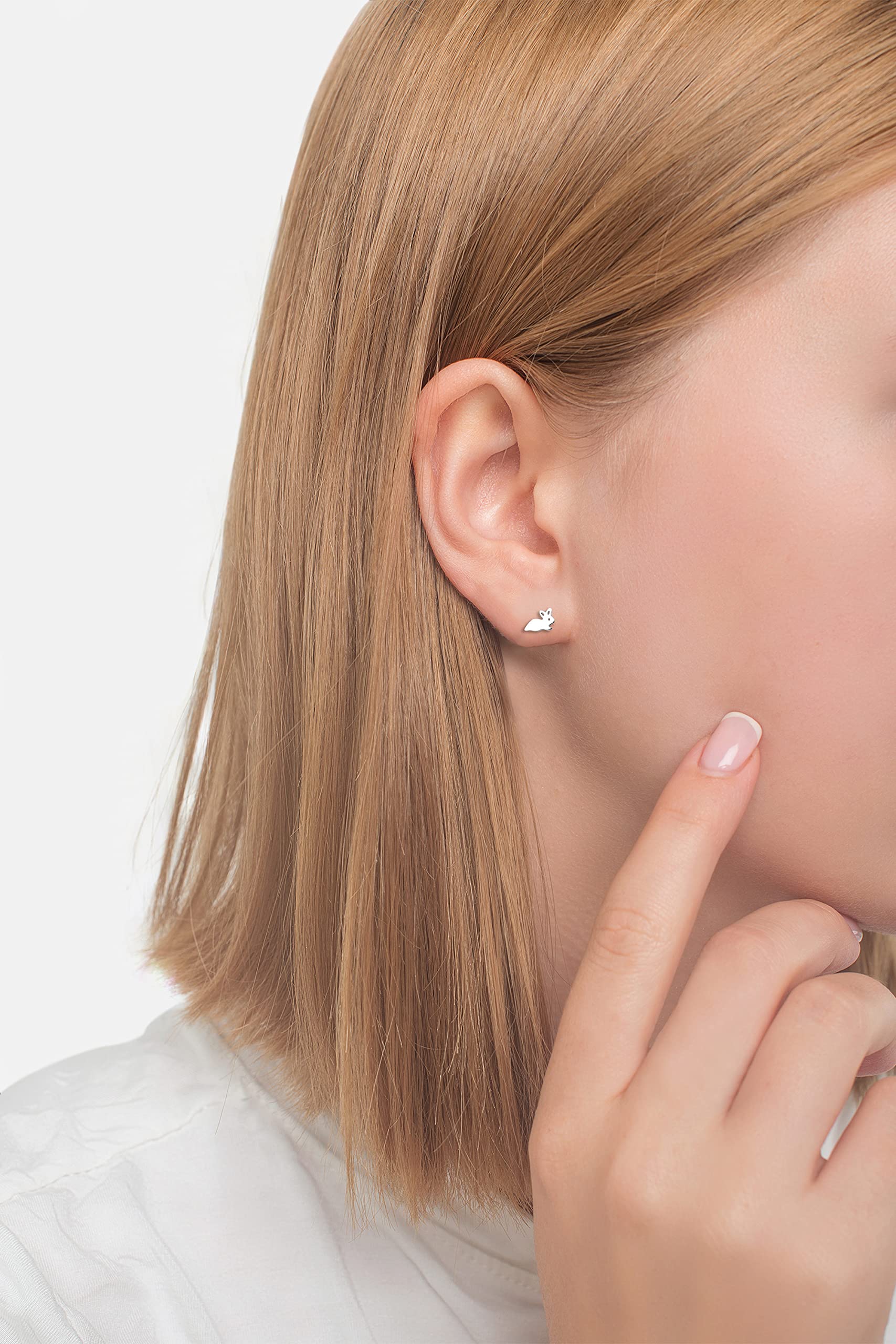 SOFIA MILANI - Orecchini da Donna in Argento 925 - Orecchino a Perno a Lepre